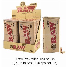 Raw Pre rolled Tips On Tin