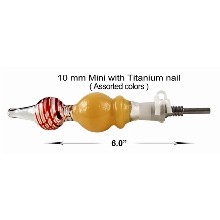 6 Inch Red yellow Nectar Collector 10 mm Mini With Titanium Nail