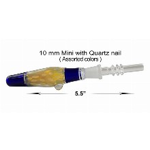 5.5 Inch Blue brown Nectar Collector 10 mm Mini With Quartz Nail