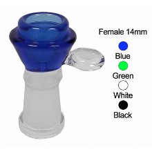 Blue Green White Black Female 14 mm Bowl Piece