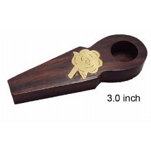 3 Inch Wooden Hand Pipe With Rose Logo