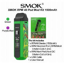 Smok Rpm 40 Pod Mod Kit 1500mah Green Color