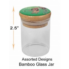 2.5 Inch Bamboo Glass Jar