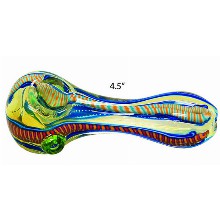 4.5 Inch Red blue Glass Hand Pipe