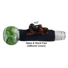 4.5 Inch Glass And Wood Pipe