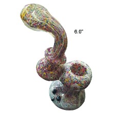 6 Inch Light Green And Yellow Bubbler