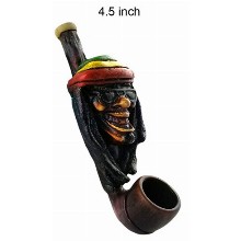 4.5 Inch Wooden Rasta Face Hand Pipe