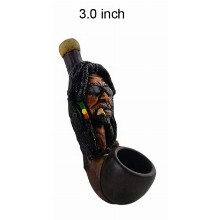 3 Inch Rasta Face Wooden Pipe