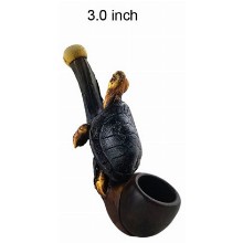 3 Inch Turtle Wooden Pipe
