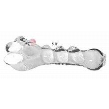 5 Inch Snow White And Pink Glass Hand Pipe