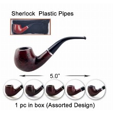 5 Inch Dark Brown Sherlock Plastic Pipes