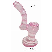 5.5 Inch Pink And White Bubbler