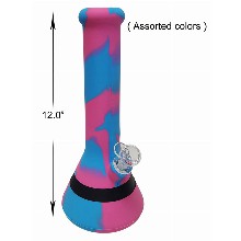 12.0 Inch Pink blue Silicone Water Pipe
