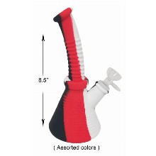 8.5 Inch Red black white Silicone Water Pipe