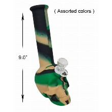 9.0 Inch Skull Colorful Silicone Water Pipe