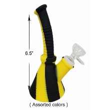 6.5 Inch Black yellow Silicone Water Pipe