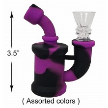 3.5 Inch Black purple Small Silicone Water Pipe