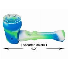 4.0 Inch Blue white green Silicone Hand Pipe