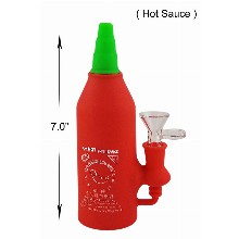 7 Inch Hot Sauce Silicone Water Pipe