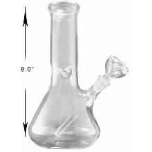 8 Inch Clear Glass Regular Water Pipe
