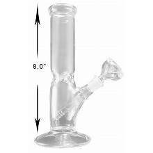 8 Inch Clear Glass Straight Water Pipe