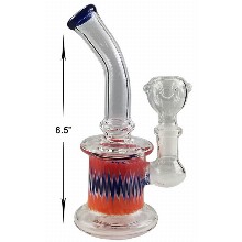 6.5 Inch Red And Blue Water Pipe