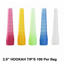 2.0 Inch Hookah Tip Inch 100 Per Bag Assorted Colors