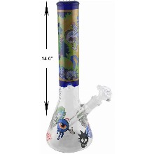 14 Inch Rick And Morty Glass Beaker Water Pipe