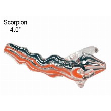 4.0 Inch Scorpion 2 Stripes Colored Glass Pipe