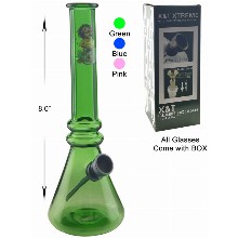 8 Inch Green Rasta Water Pipe With Metal Joint