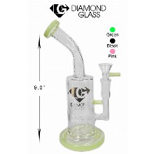 9 Inch Green Diamond Glass Percolator Straight Shooter Water Pipe