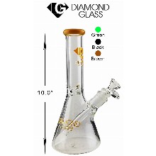 10 Inch Brown Diamond Glass Beaker Water Pipe
