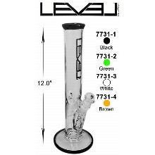 12 Inch White Black Level Straight Shooter Water Pipe