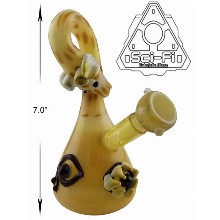 7 Inch Yellow Giraffe Sci fi Glass Water Pipe