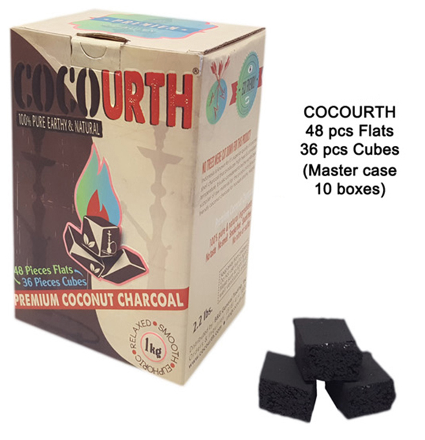 Cocourth Slow Burn Charcoal 48 Pcs Flats 36 Pcs Cubes