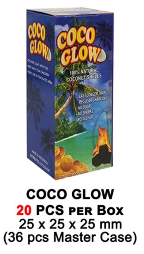 Coco Glow Slow Burn Charcoal 20 Pcs Per Box 25mm