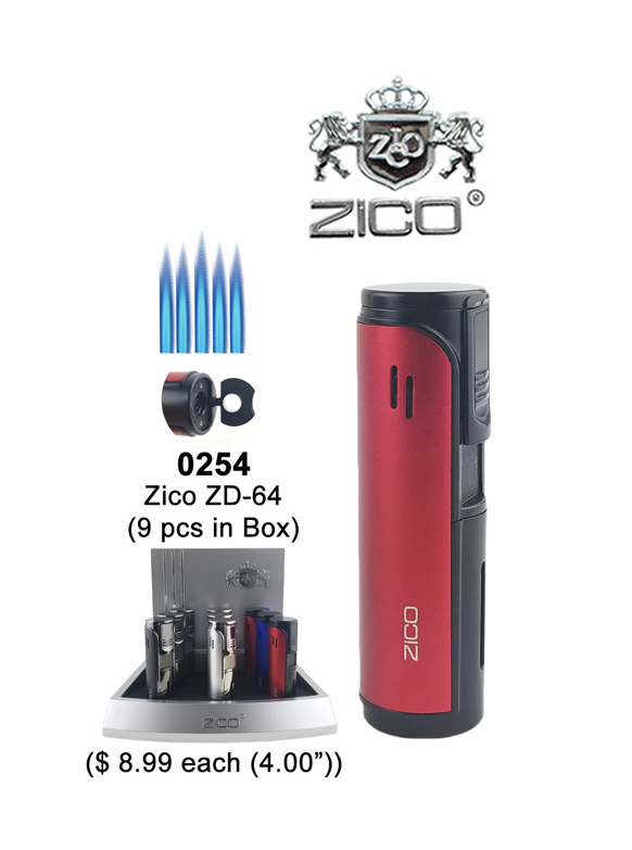 4.0 Inch Zico Zd 64 Quad Flames Torch Lighter