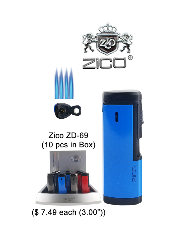 3.0 Inch Zico Zd 69 Quad Flames Torch Lighter