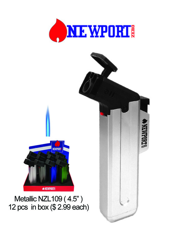 4.5 Inch Newport Zero Metallic Nzl109 Torch Lighter