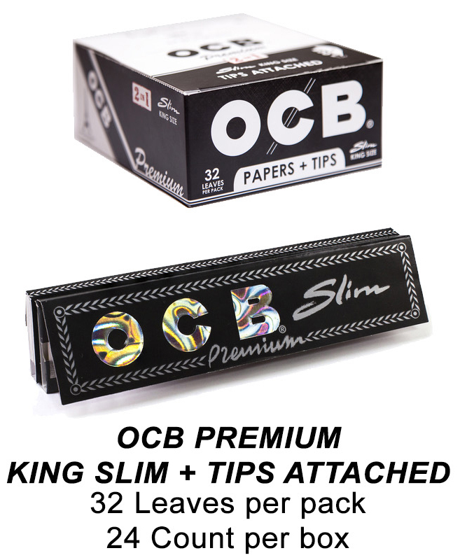OCB Premium King Slim Tips Attached