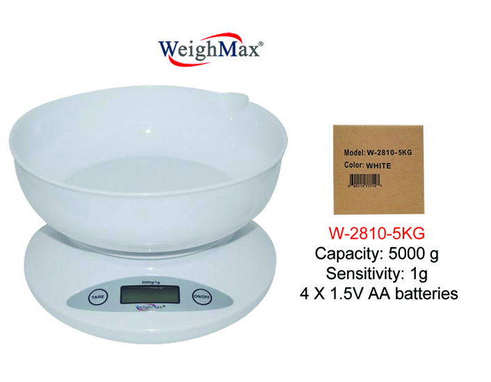 WeighMax Kitchen Scale With Large Bowl W 2810 5kg