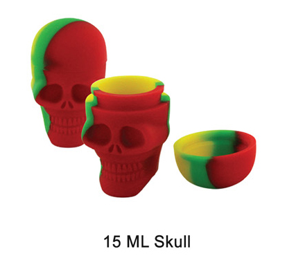 15 Ml Silicone Skull Jar Mixed Colors
