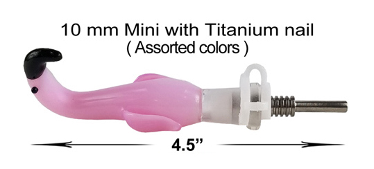 4.5 Inch Flamingo Nectar Collector 10 mm Mini With Titanium Nail