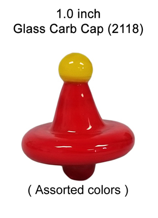 1 Inch Red yellow Glass Carb Cap