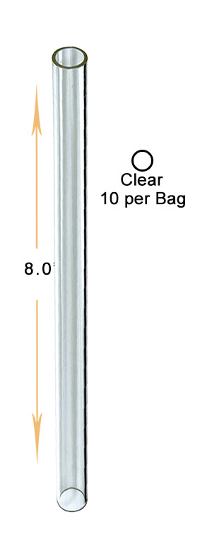 8 Inch Clear Glass Tube