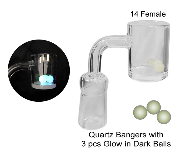14 Female Quartz Banger With Glow In Dark Balls