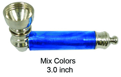 3 Inch Blue Metal Smoking Pipe
