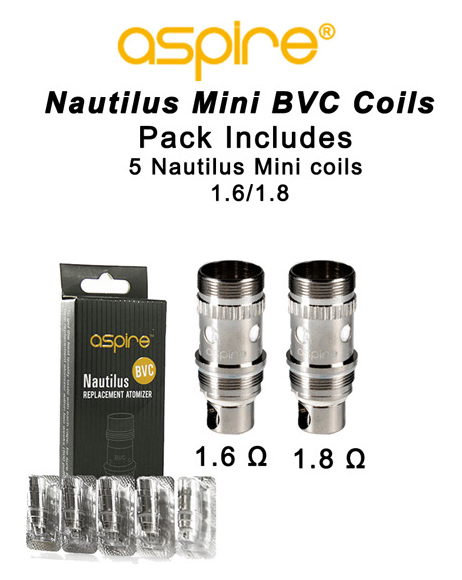 Nautilus Mini Bvc Coils 1.6 Ohm 1.8 Ohm