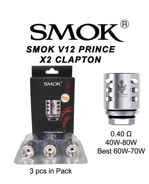 Smok V12 Prince X2 Clapton 0.40 Ohm &  40w 80w