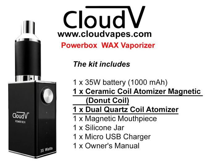 Cloudv Powerbox Wax Vaporizer 1000mah